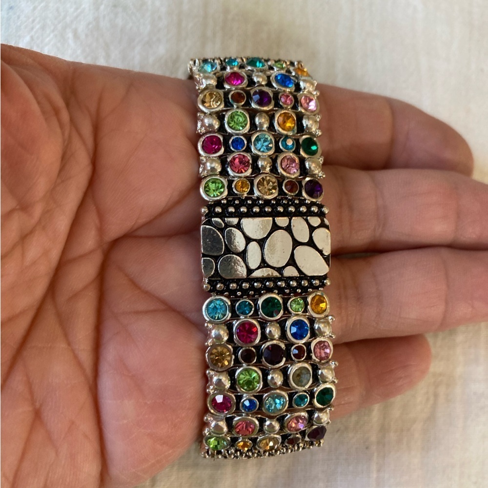 Multi Colored Stones Stretch Bracelet